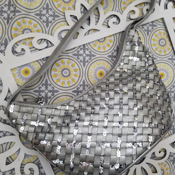 Relic by fossil Hobo sequined silver leather bag - Picture 3 of 7